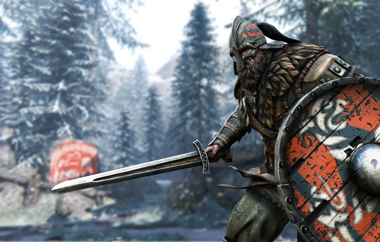 Фото обои sword, game, armor, ken, blade, viking, helmet, For Honor