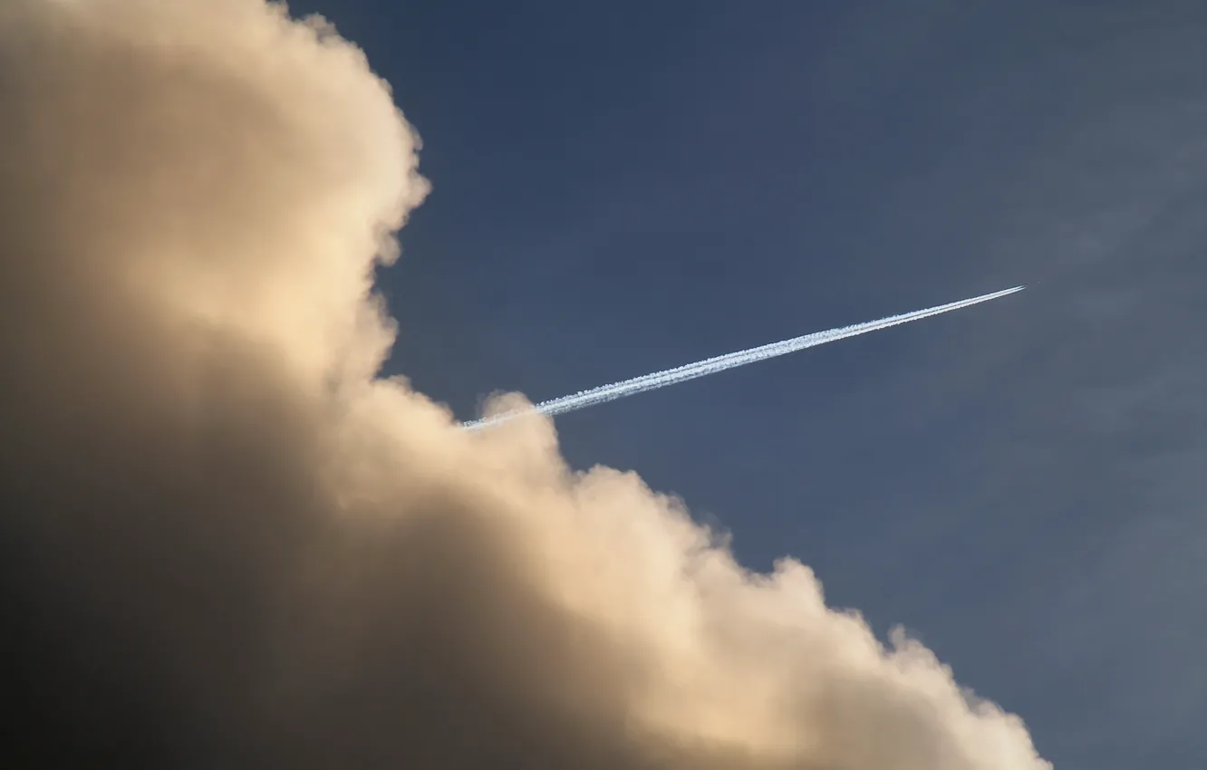 Фото обои след, облако, самолёт