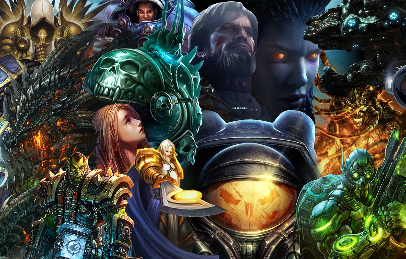 Фото обои World of Warcraft, Starcraft, персонажи, Diablo, Blizzard games