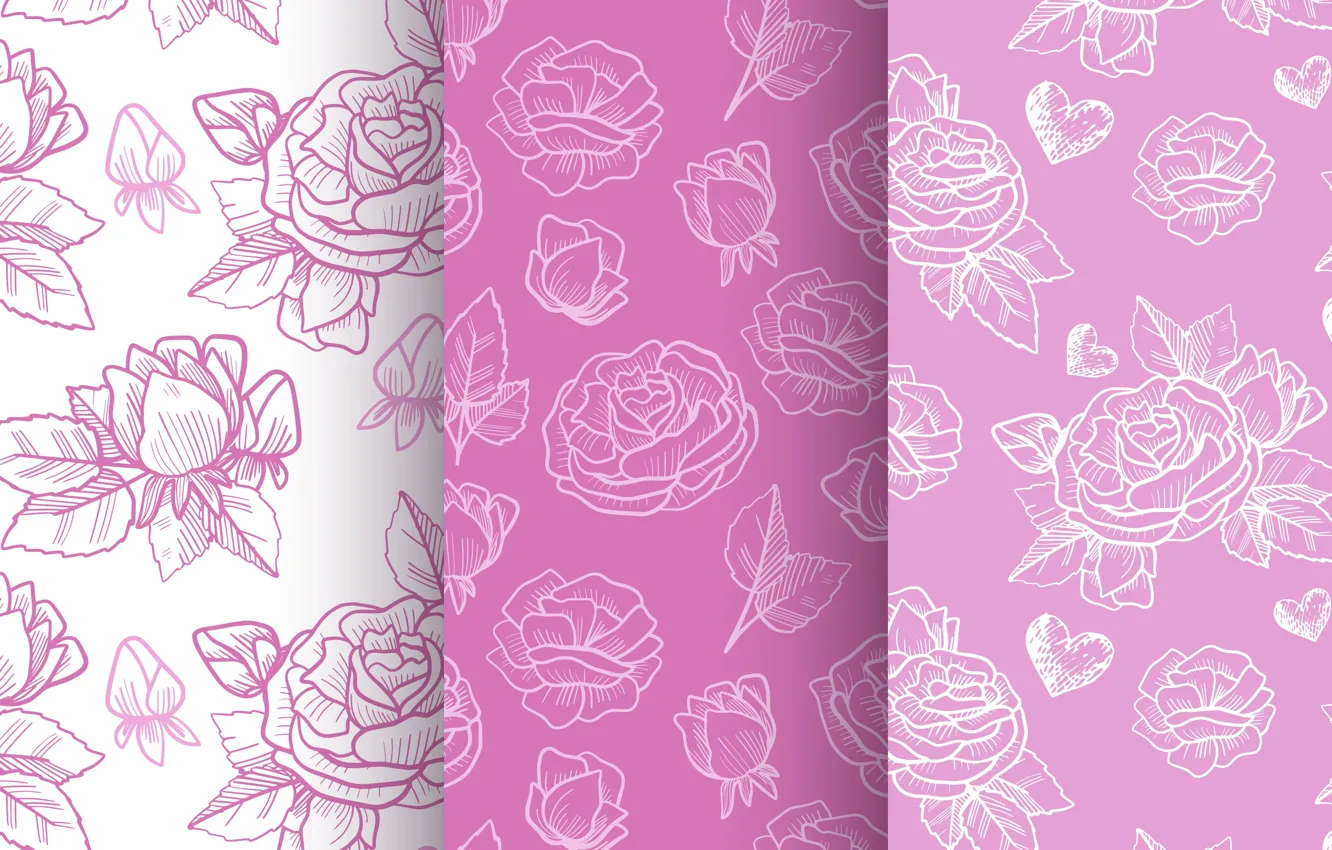 Фото обои rose, patterns, purple, decorative