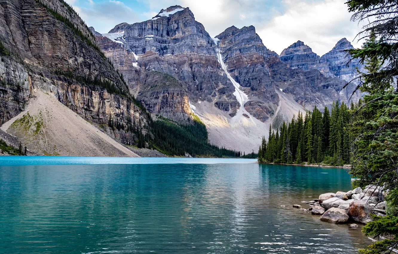 Фото обои озеро, парк, камни, фото, Канада