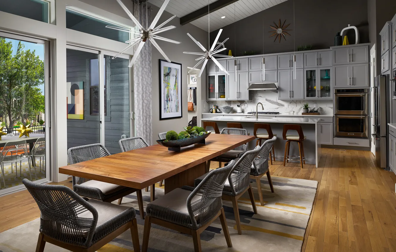 Фото обои дизайн, стиль, интерьер, кухня, столовая, Luxury Home in Denver