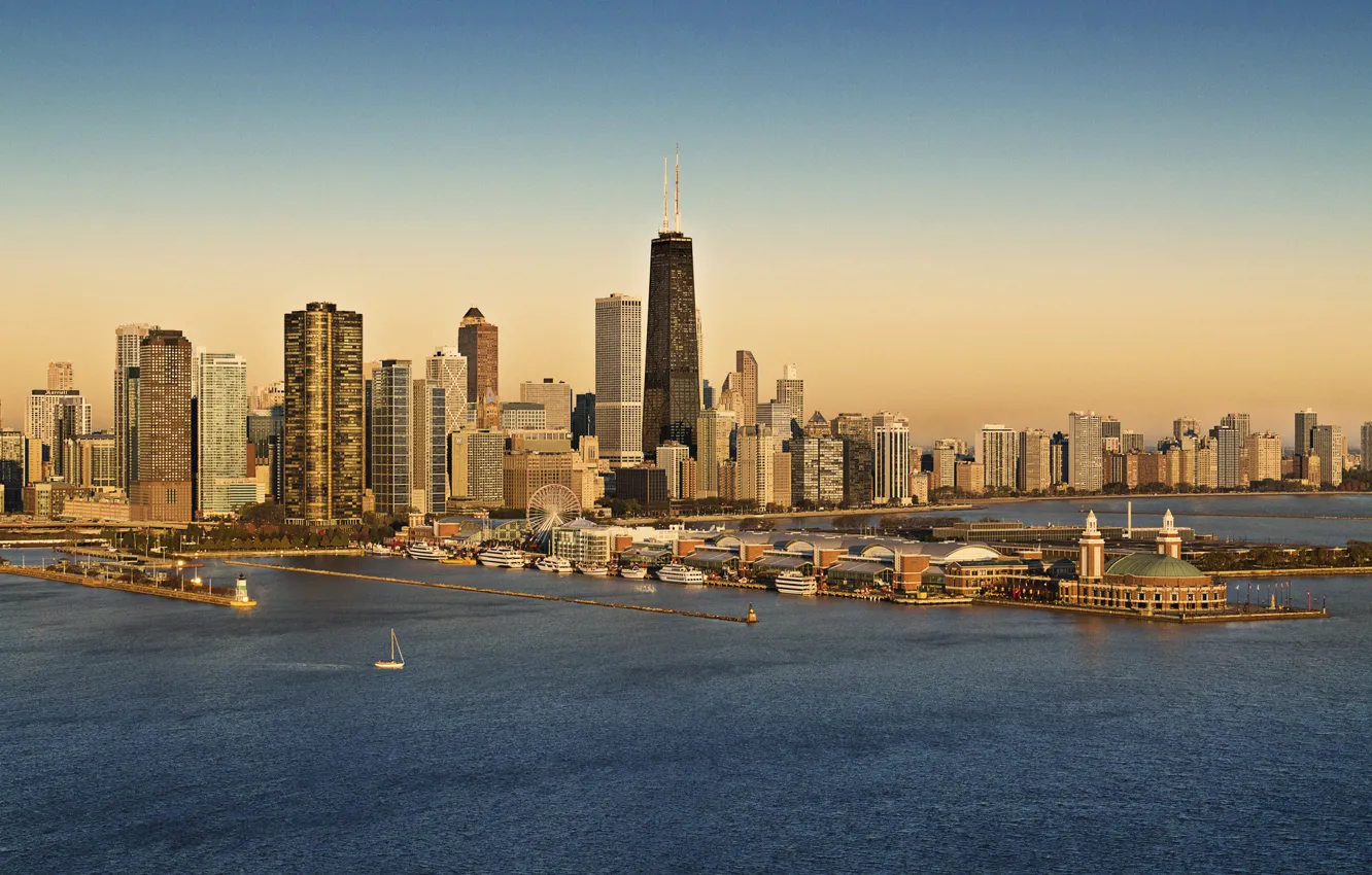 Фото обои city, город, небоскребы, Чикаго, USA, Chicago, Illinois