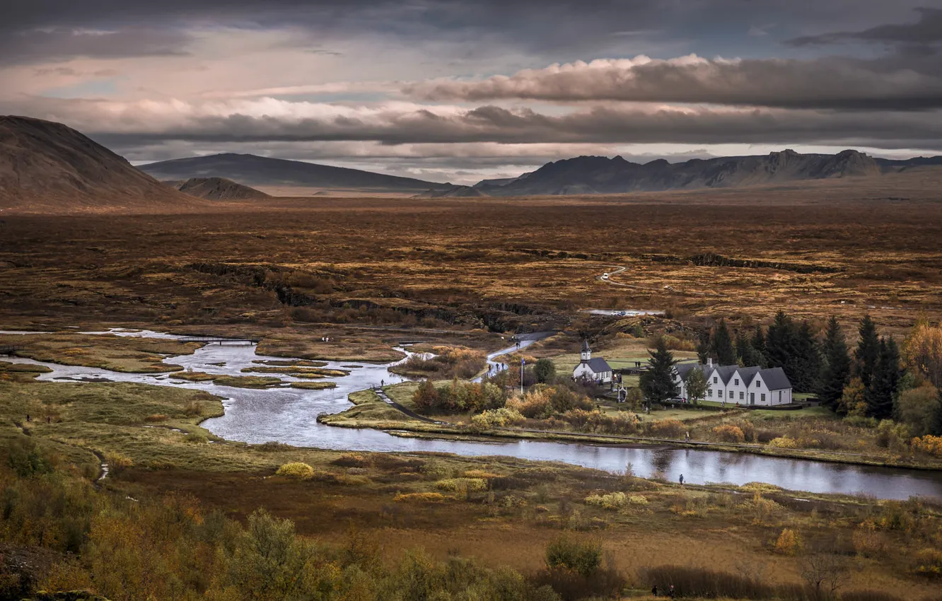 Фото обои Iceland, Arnessysla, Ísland, national park of Þingvellir