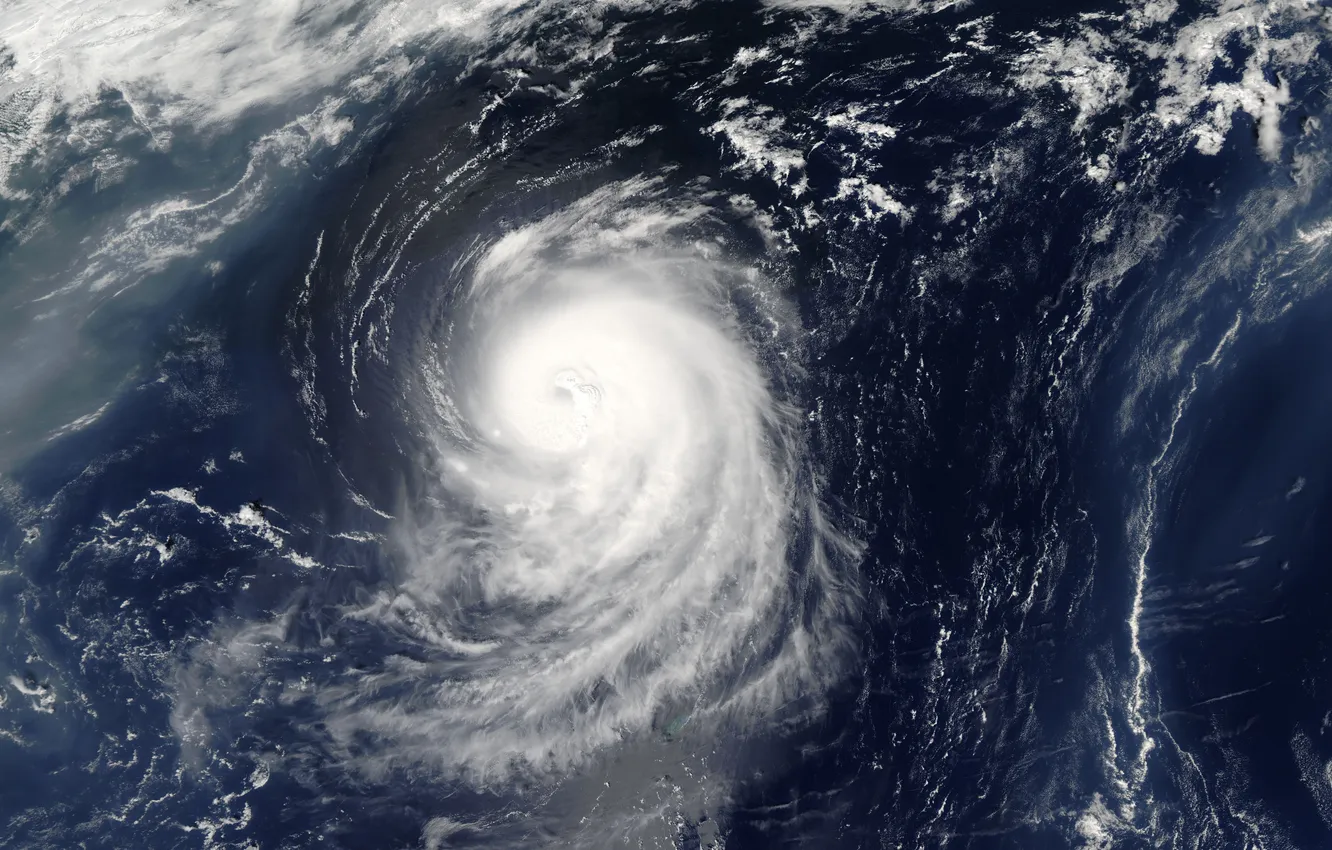 Фото обои облака, океан, стихия, Земля, ураган, МКС, Irene