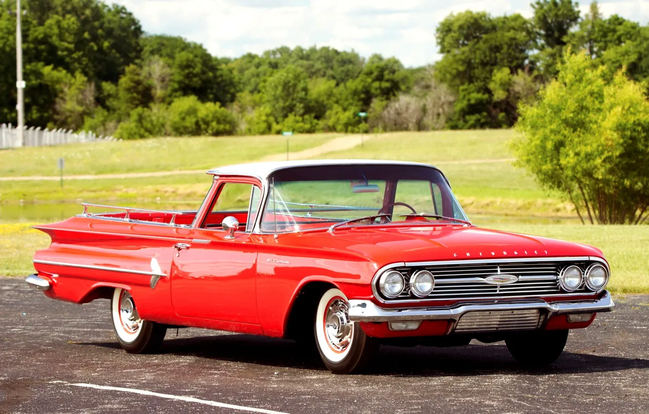 Фото обои Chevrolet, Red, El Camino, Classic car