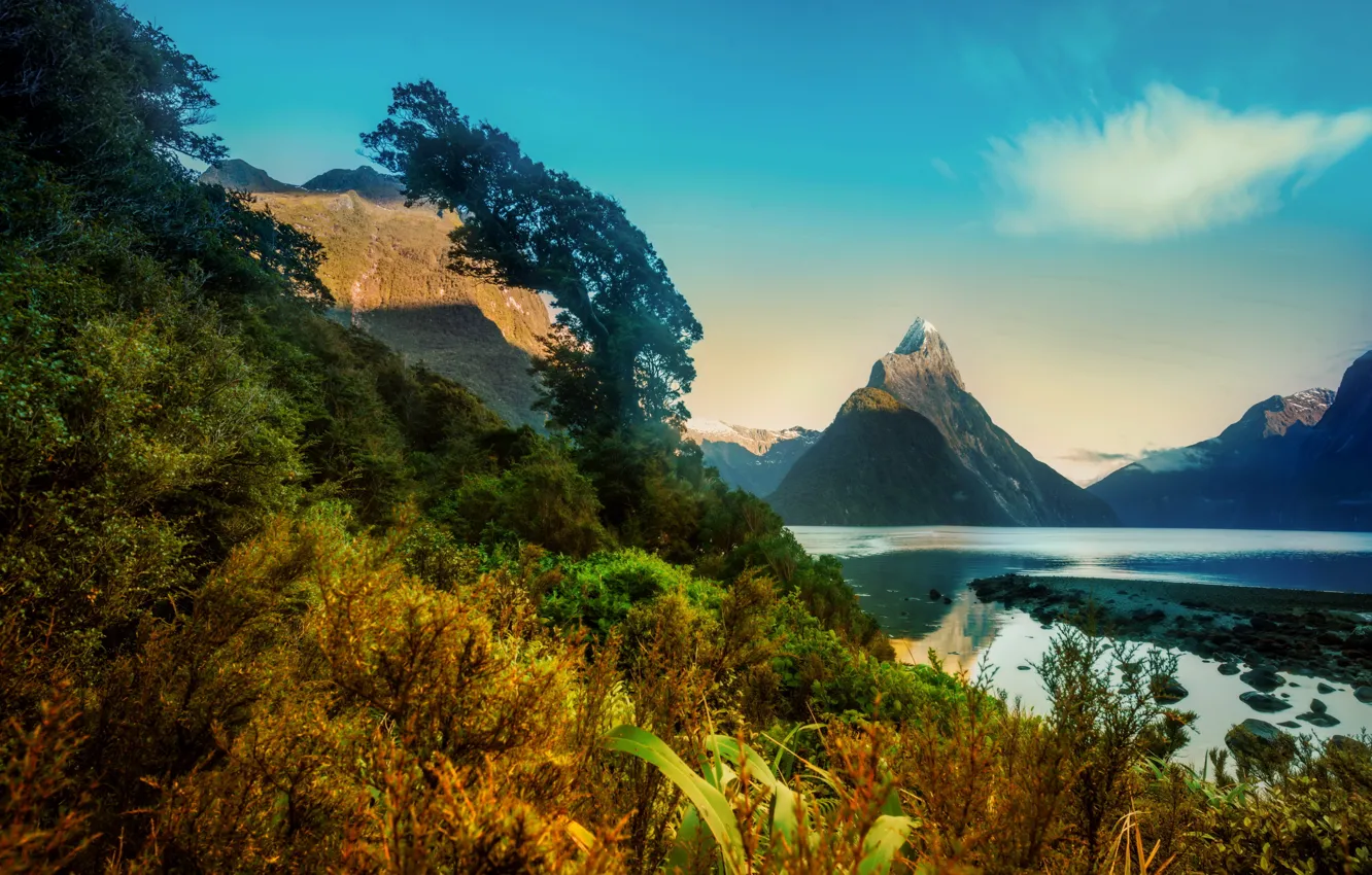 Фото обои Горы, Новая Зеландия, Пейзаж