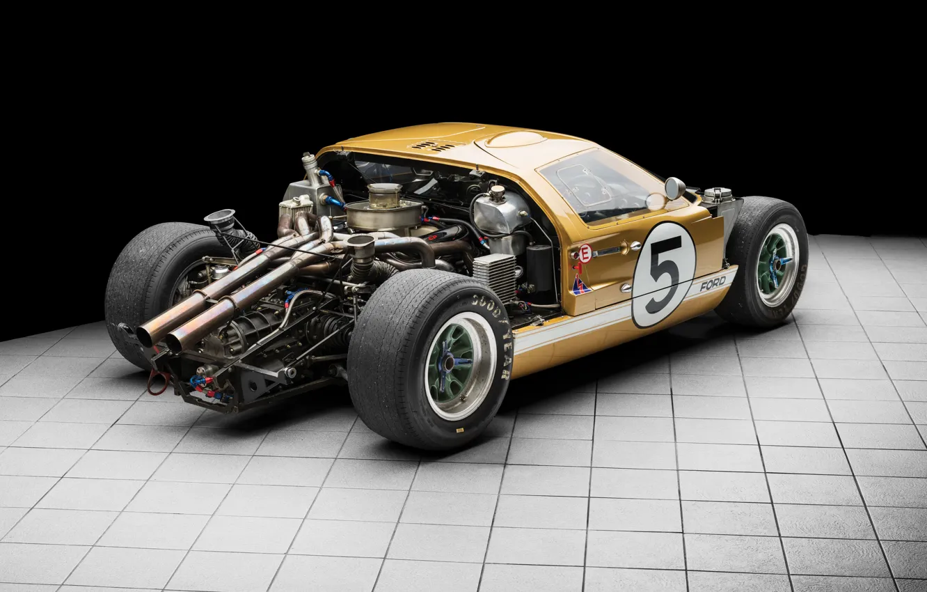 Фото обои Ford, Двигатель, 1966, 24 Hours of Le Mans, 24 часа Ле-Мана, GT40, Спорткар, Sports car