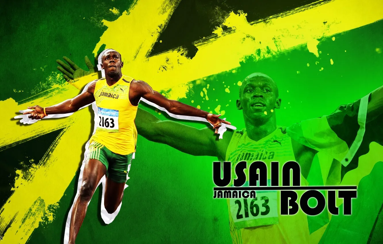 Фото обои бег, олимпиада, спортсмен, Ямайка, спринтер, Usain Bolt, Усэйн Болт