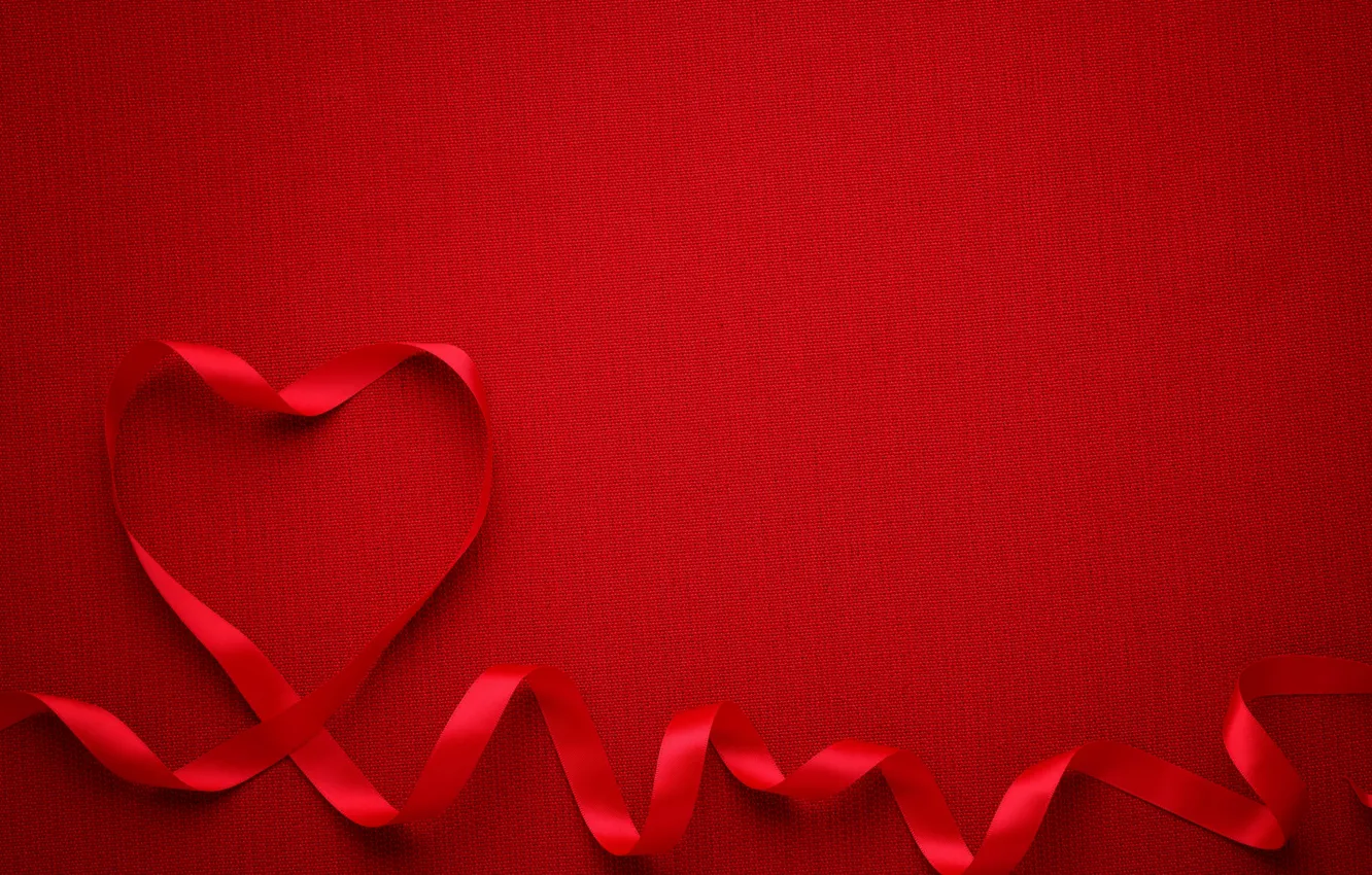 Фото обои сердце, лента, red, love, romantic, valentine`s day