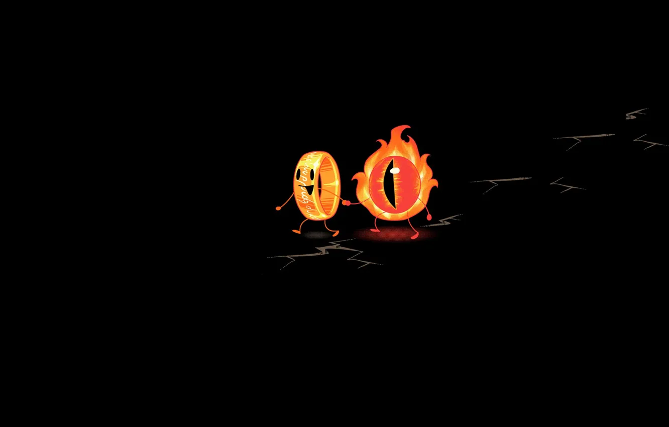 Фото обои глаз, Властелин колец, кольцо всевластья, minimalistic, the lord of the rings, funny, black background, sauron