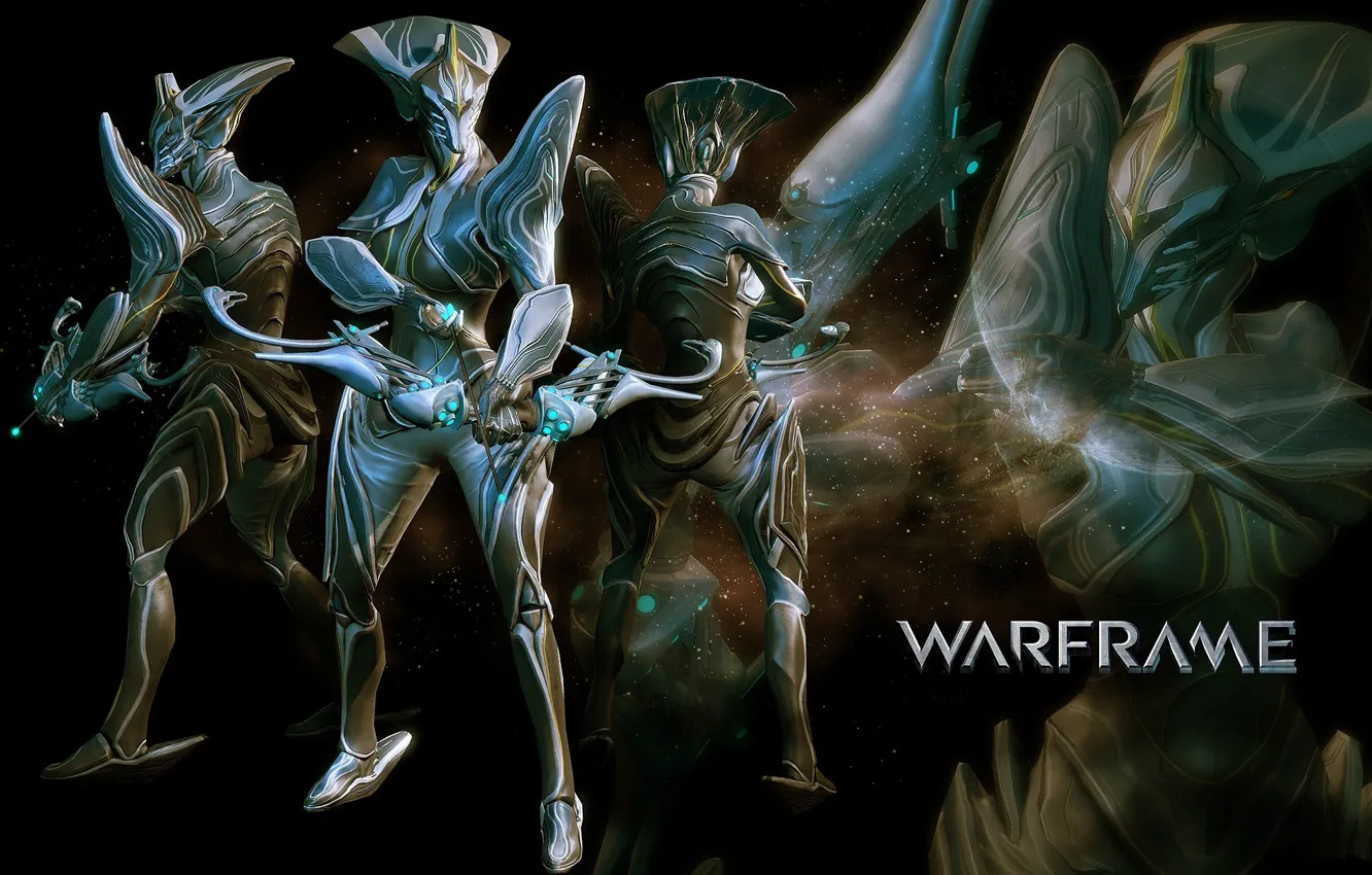 Фото обои фон, существо, солдат, броня, киборг, персонаж, Warframe