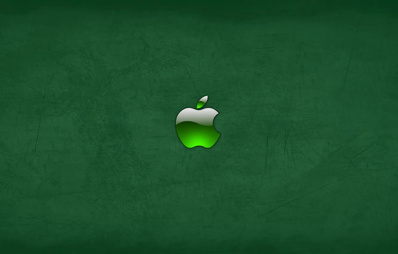 Фото обои зеленый, apple, яблоко, mac