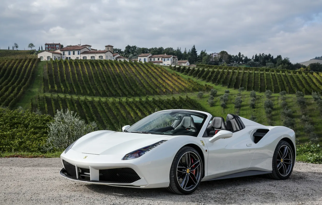 Фото обои Ferrari, кабриолет, феррари, спайдер, Spider, 488