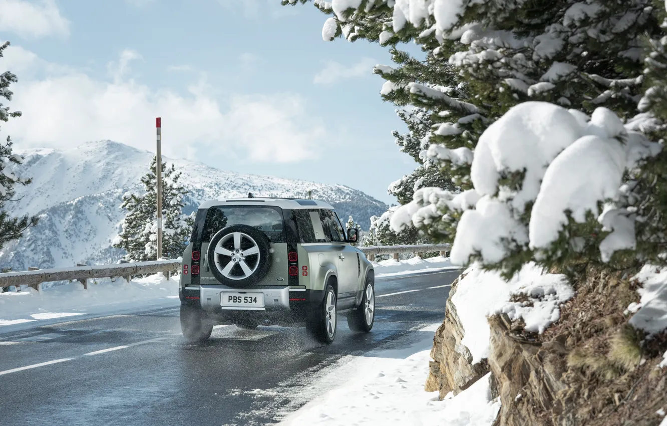 Фото обои снег, Land Rover, snow, Defender, Land Rover Defender, Land Rover Defender 90 D240 SE, 90 …