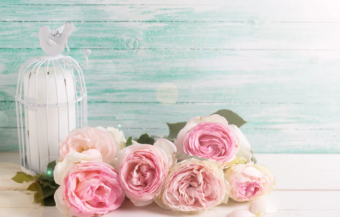 Фото обои цветы, розы, букет, розовые, vintage, wood, pink, flowers