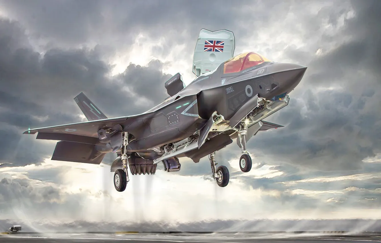 Фото обои Великобритания, истребитель-бомбардировщик, Royal Navy, Lockheed Martin F-35B Lightning II
