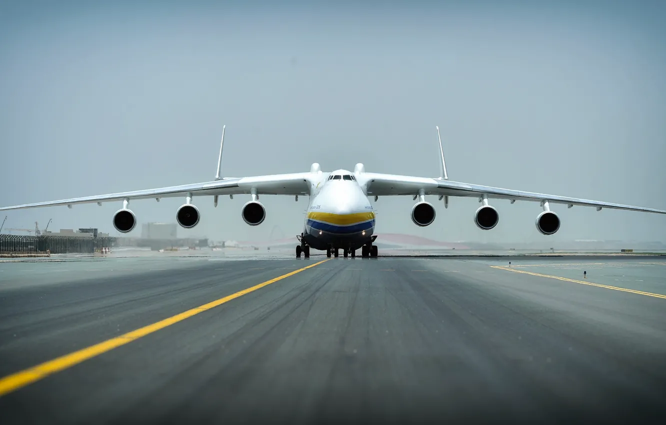 Фото обои Самолет, Полосы, Крылья, Двигатели, Мечта, Украина, Мрия, Ан-225