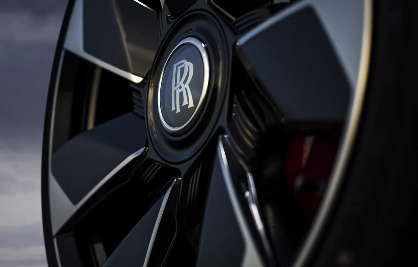 Фото обои Rolls-Royce, logo, close-up, wheel, Rolls-Royce La Rose Noire Droptail