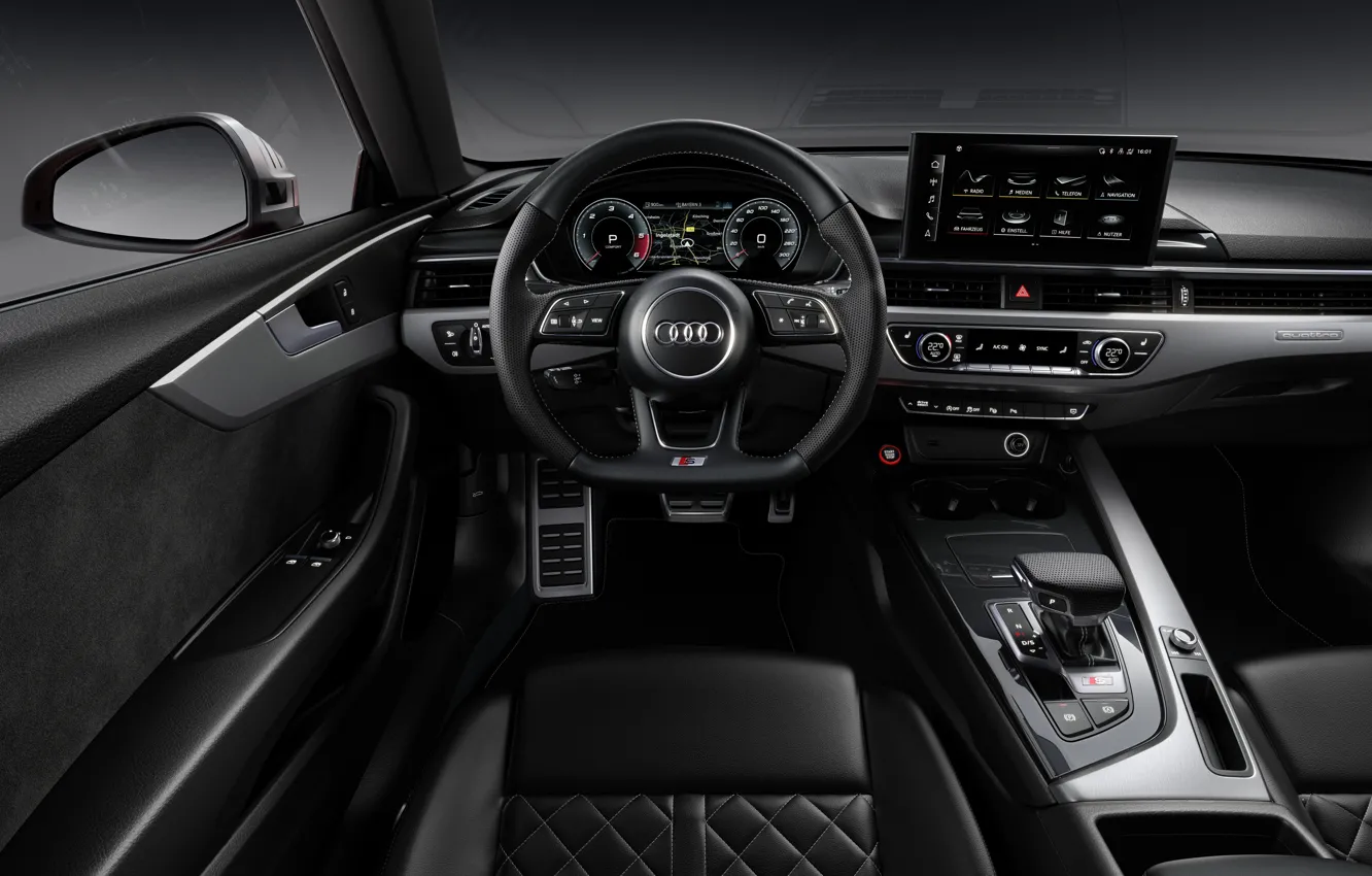 Фото обои Audi, TDI, руль, салон, Coupe, Audi S5, 2020