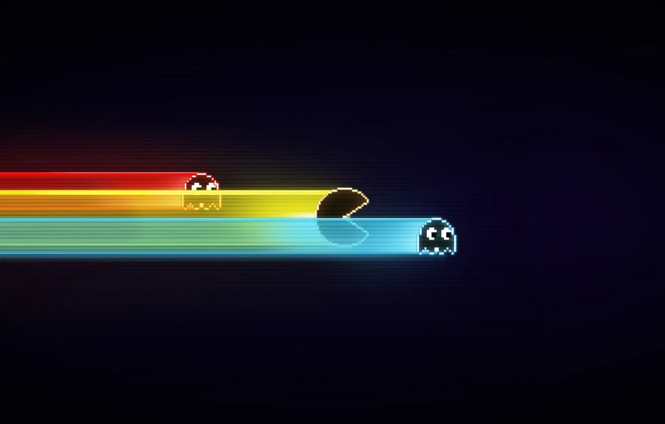 Фото обои игра, минимализм, game, пакмен, minimalism, pacman, тёмный фон, dark background