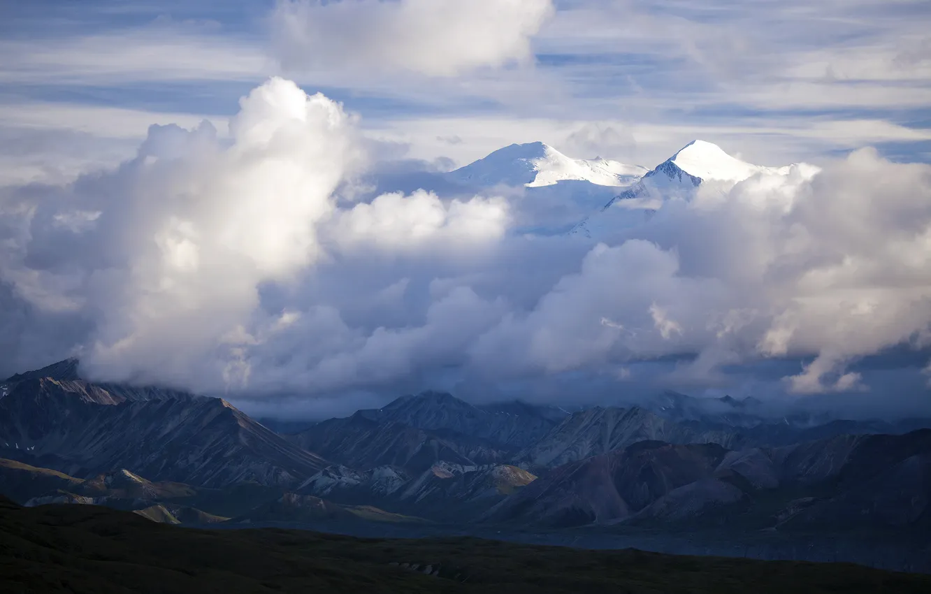 Фото обои облака, пейзаж, горы, долина