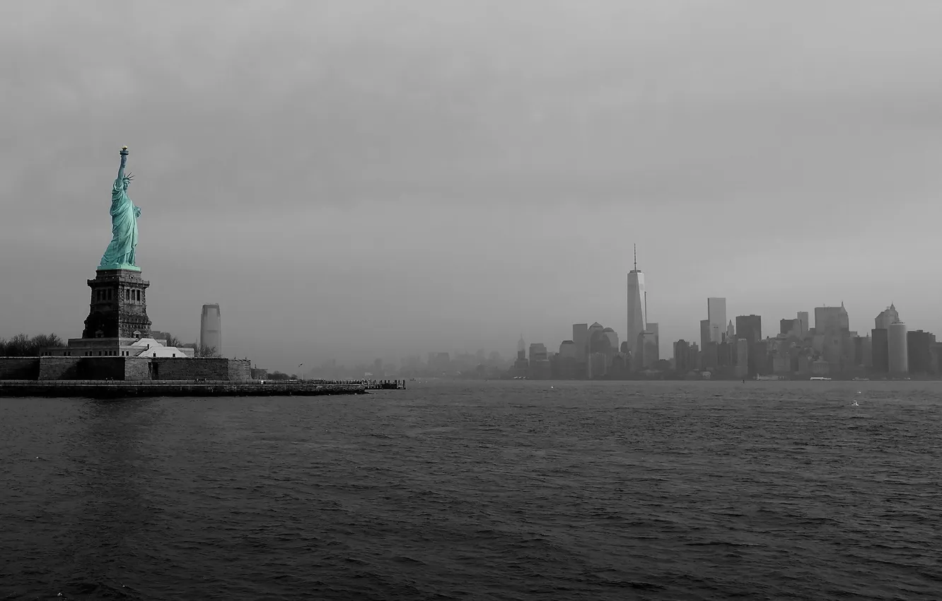 Фото обои Manhattan, New York City, statue, Liberty