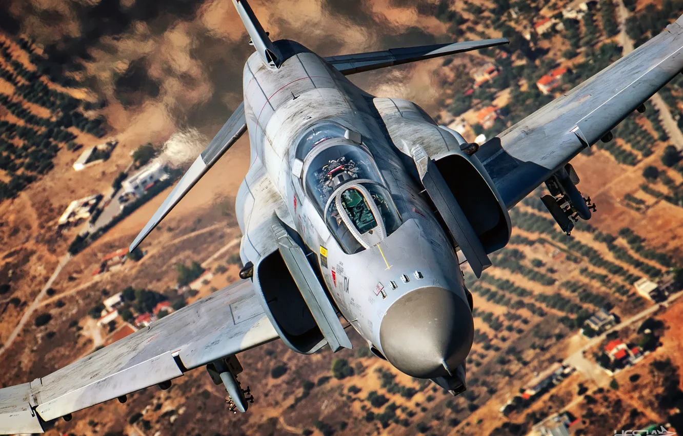Фото обои Истребитель, Пилот, F-4 Phantom II, McDonnell Douglas F-4 Phantom II, Кокпит, ВВС Греции, Hellenic Air …