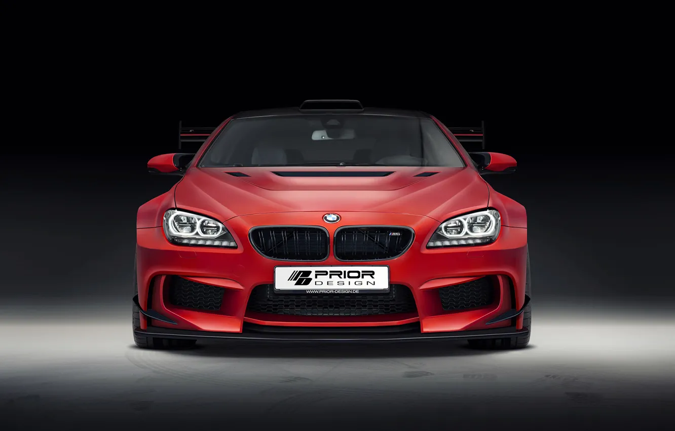 Фото обои BMW, red, tuning, coupe, prior design, f13