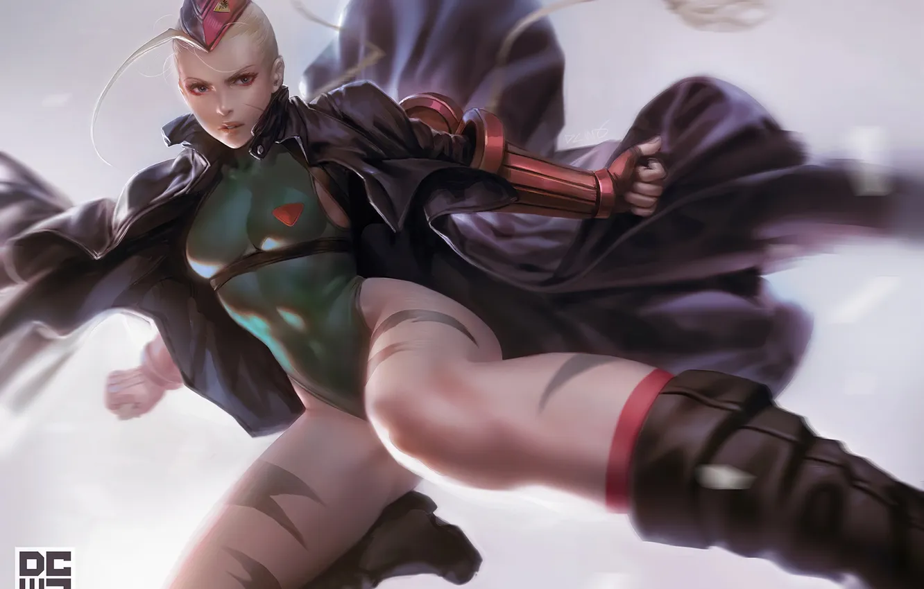 Фото обои девушка, ass, blonde, digital art, Street Fighter, hips, Cammy White, video game girls