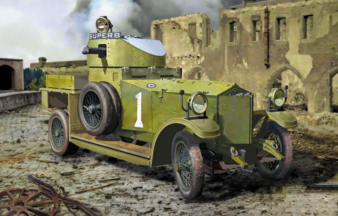 Фото обои art, painting, armored car, roden 803