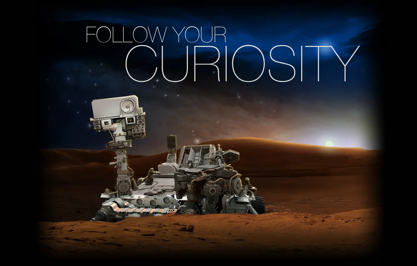 Фото обои Марс, марсоход, Curiosity