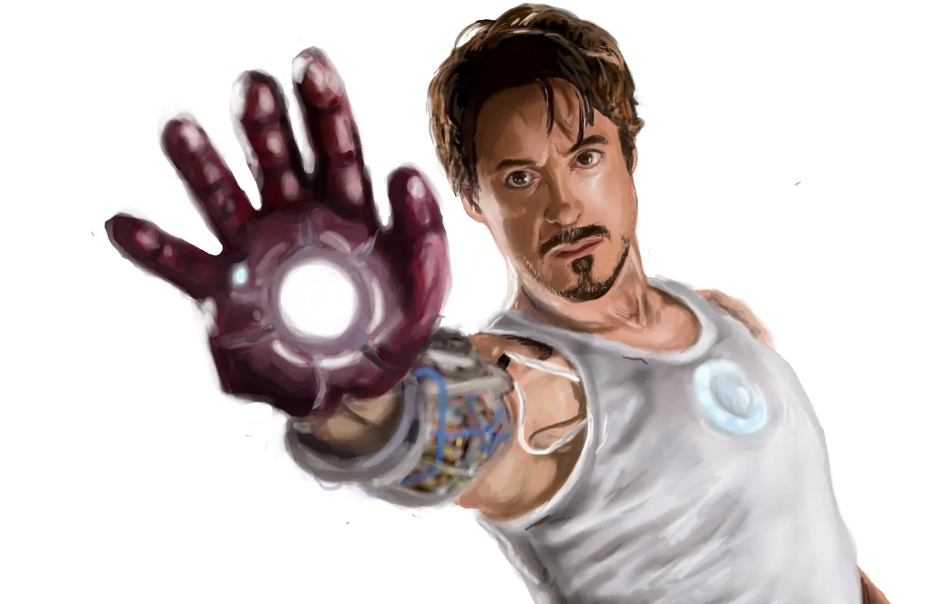 Фото обои Рисунок, Майка, Iron Man, Железный Человек, Мужчина Robert Downey Jr