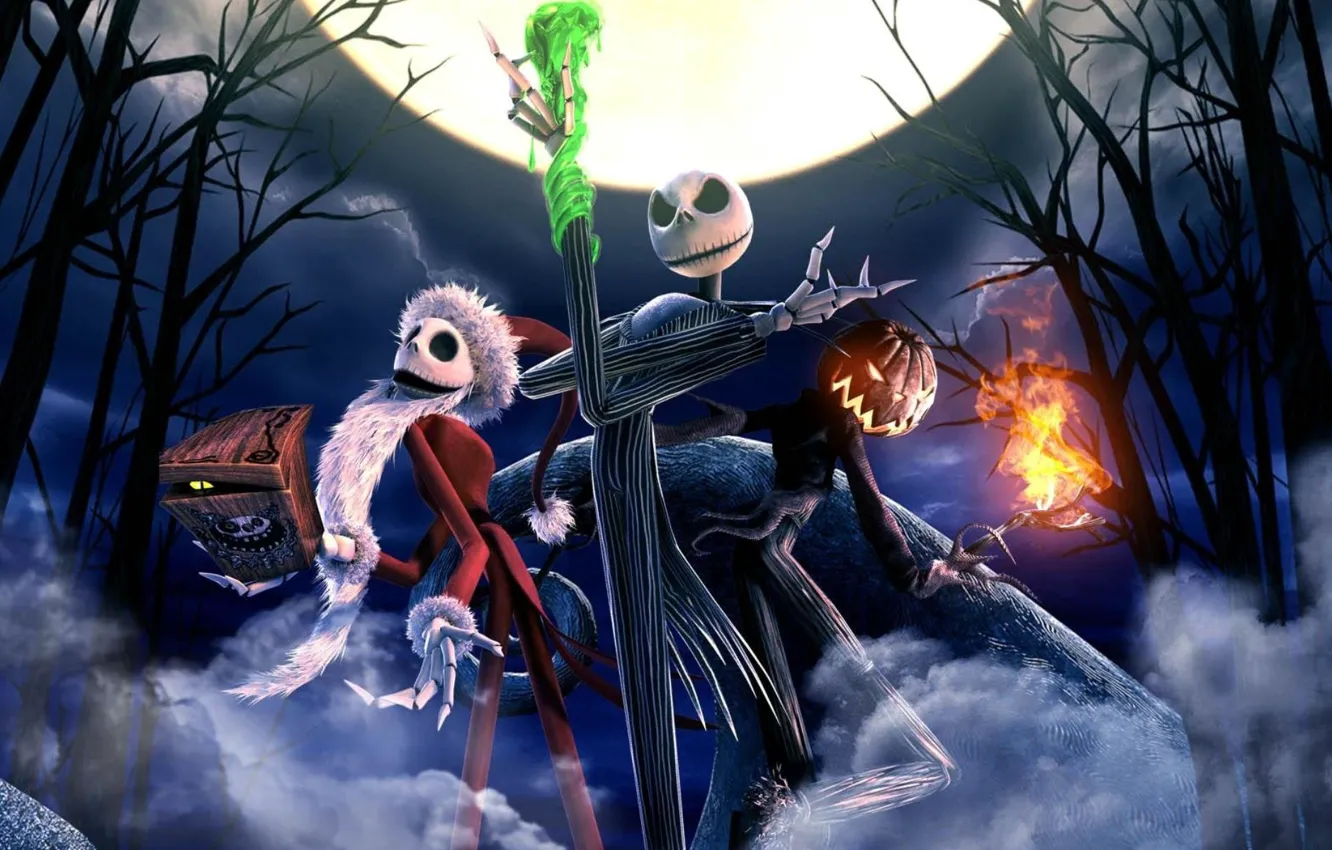 Фото обои Jack Skellington, кошмар перед рождеством, The nightmare before christmas