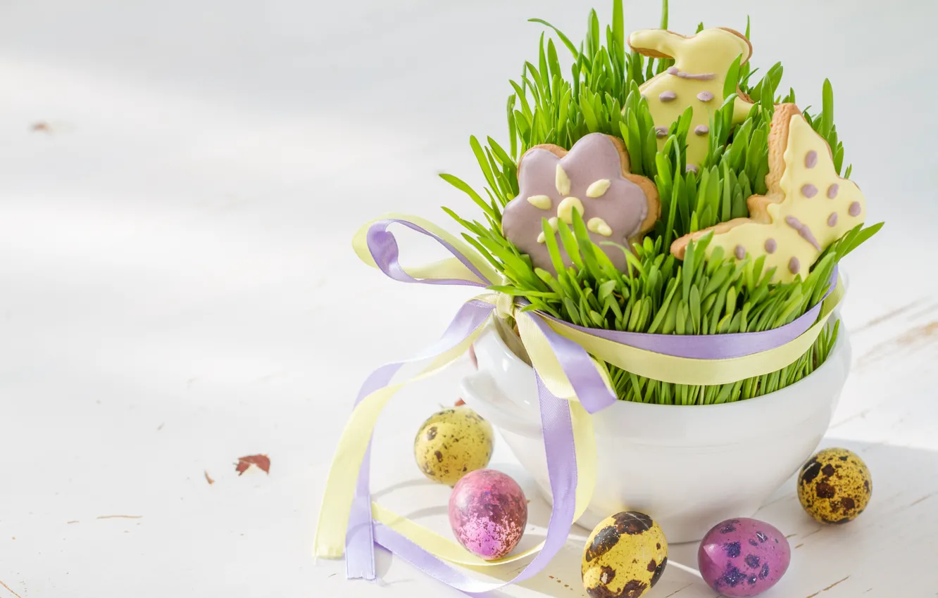 Фото обои праздник, печенье, Пасха, фигурки, Easter, композиция, Eggs, Naumenko Oleksandra