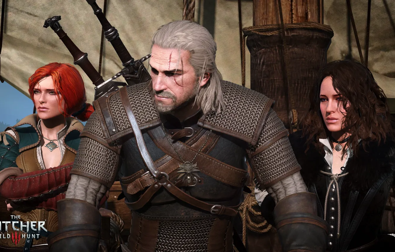 Фото обои Triss Merigold, The Witcher 3: Wild Hunt, Geralt, Geralt of Rivia, Yennefer