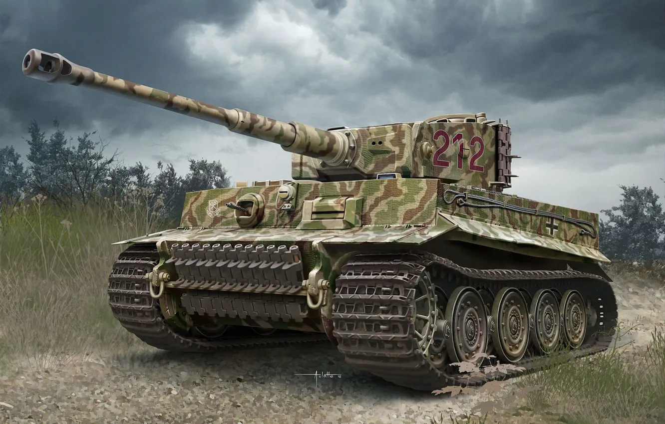 Фото обои Германия, Panzerwaffe, Тяжелый танк, Бронетехника, Pz. VI ausf E