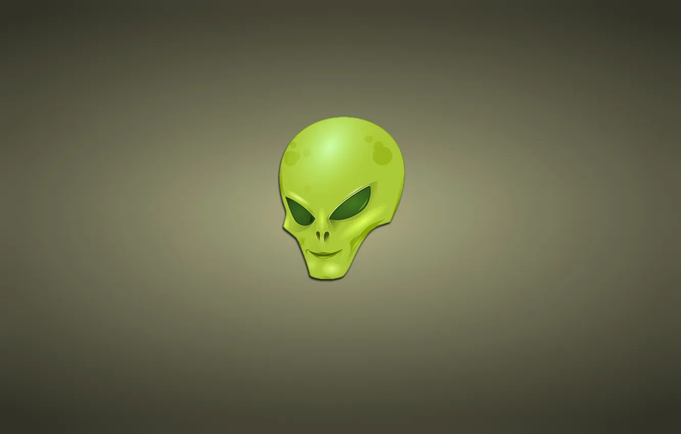 Фото обои зеленый, минимализм, голова, чужой, инопланетянин, alien