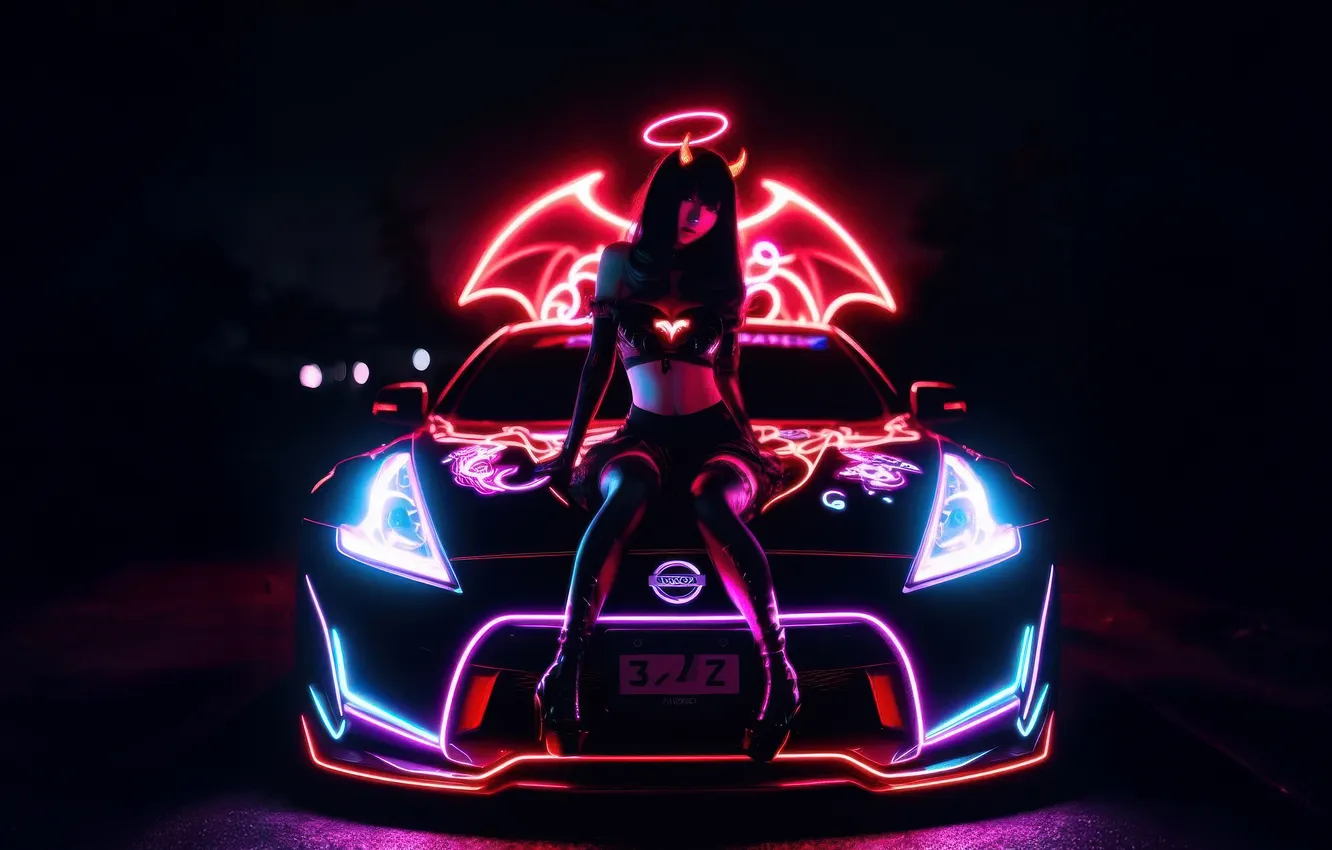 Фото обои glow, ride, angelic, lucifer