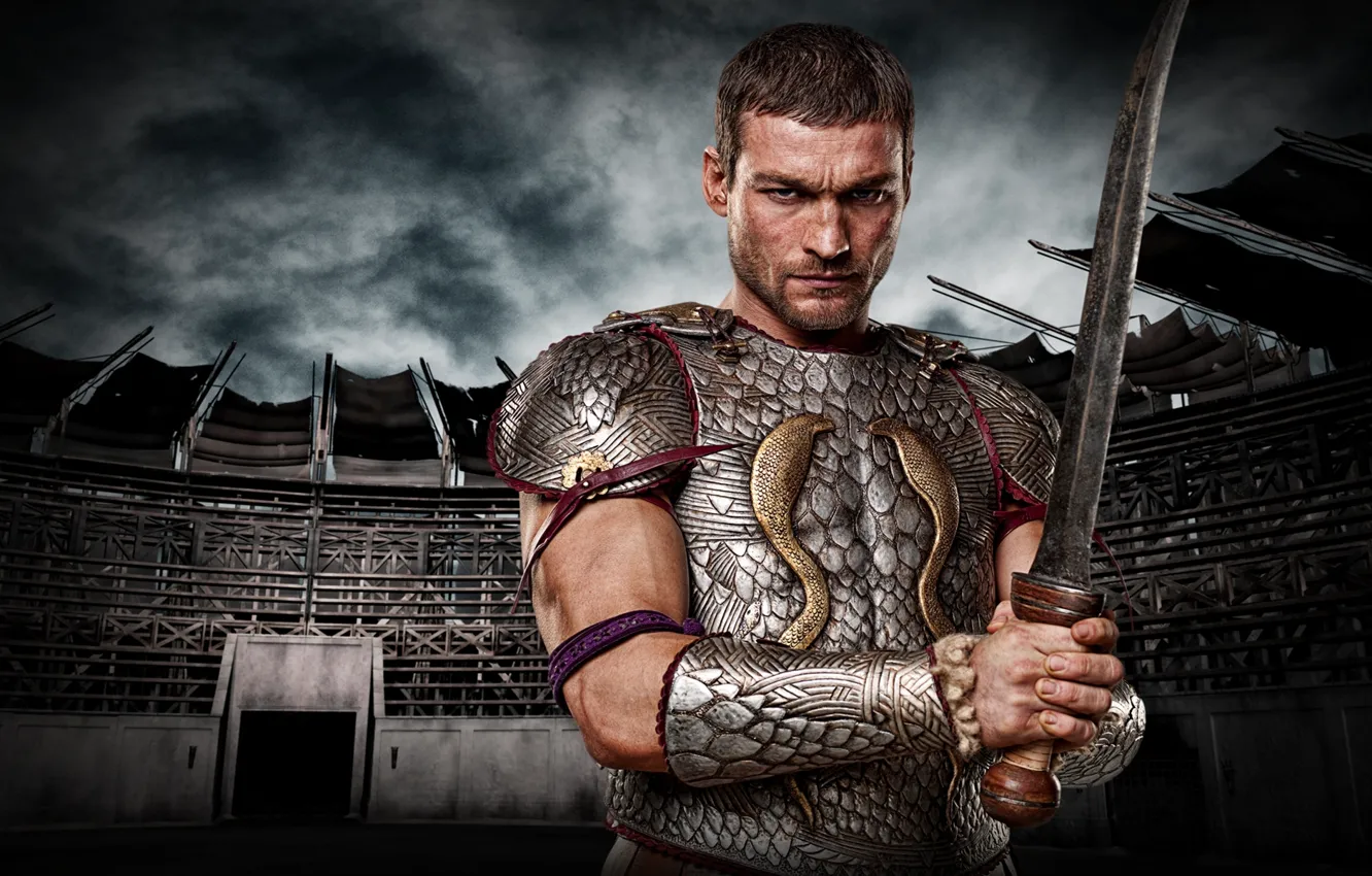 Фото обои воин, гладиатор, сериал спартак, spartacus, песок и кровь, МЕЧ