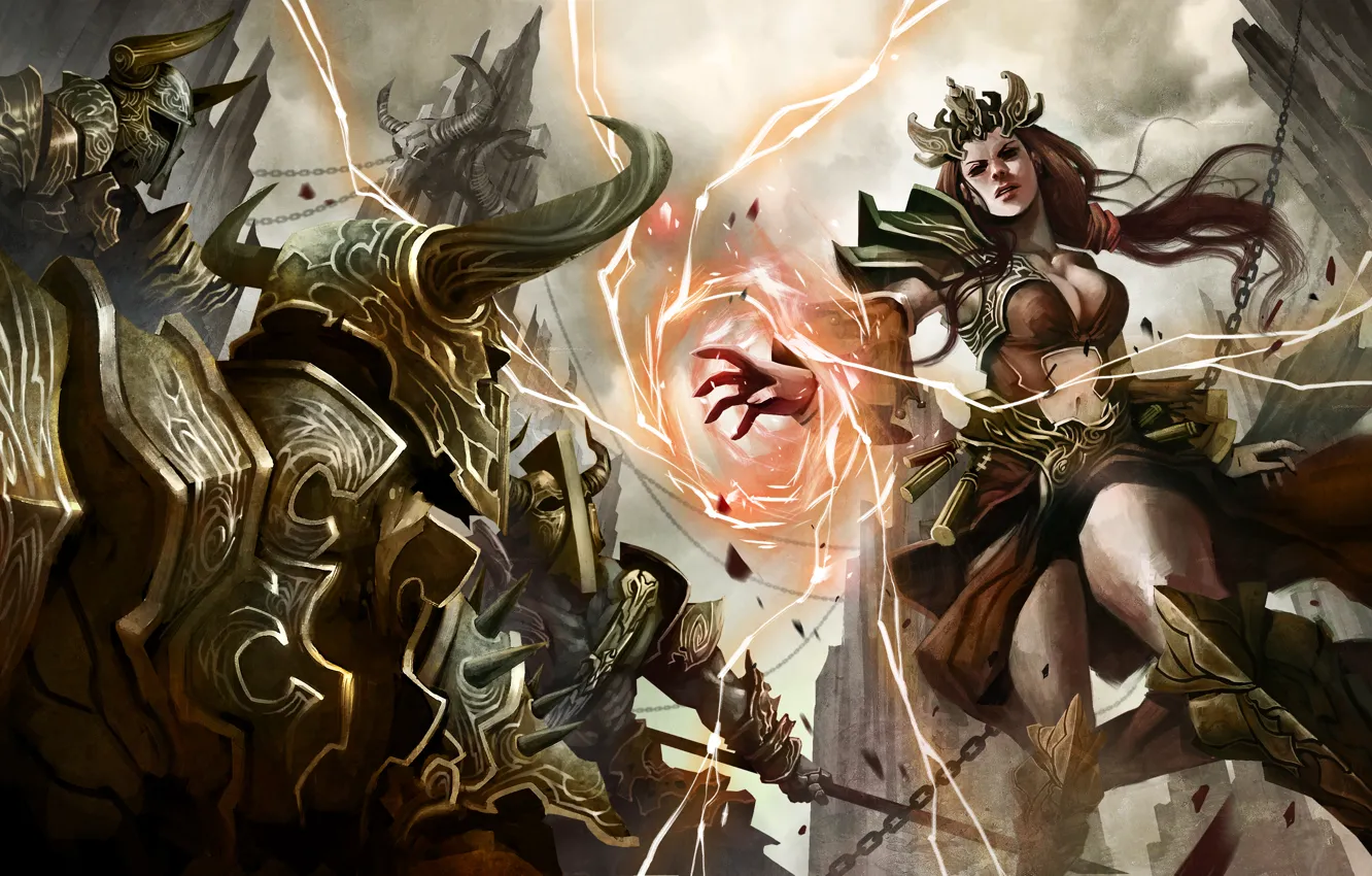 Фото обои diablo 3, wizard, Чародейка, Diablo III Reaper of Souls