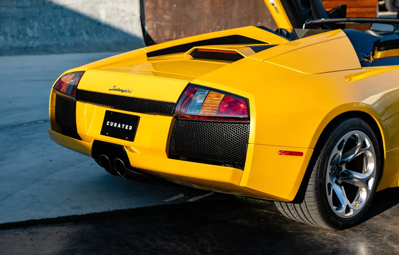 Фото обои желтый, Lamborghini, Murcielago, задок, ламборгини, Lamborghini Murcielago Roadster