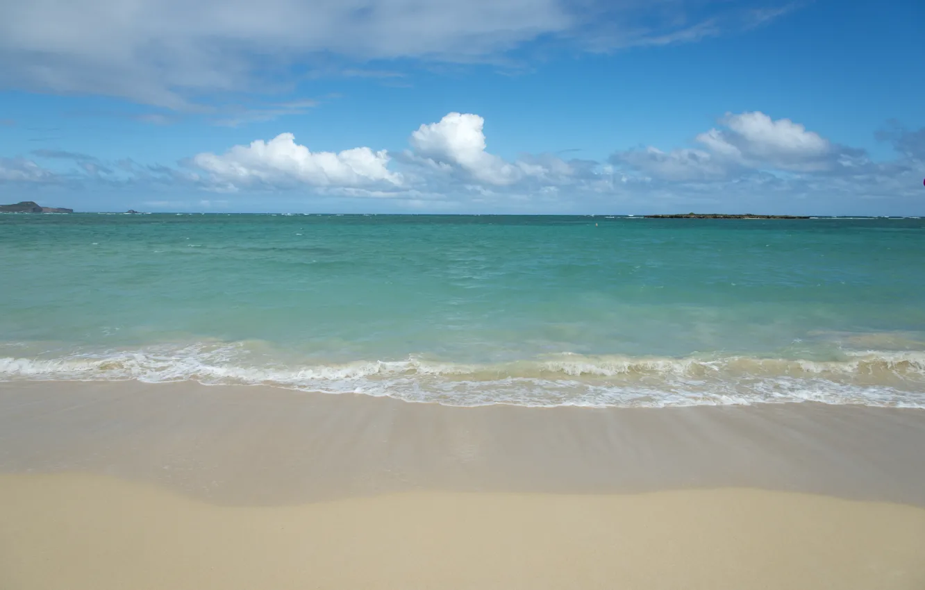 Фото обои песок, море, волны, пляж, лето, небо, summer, beach