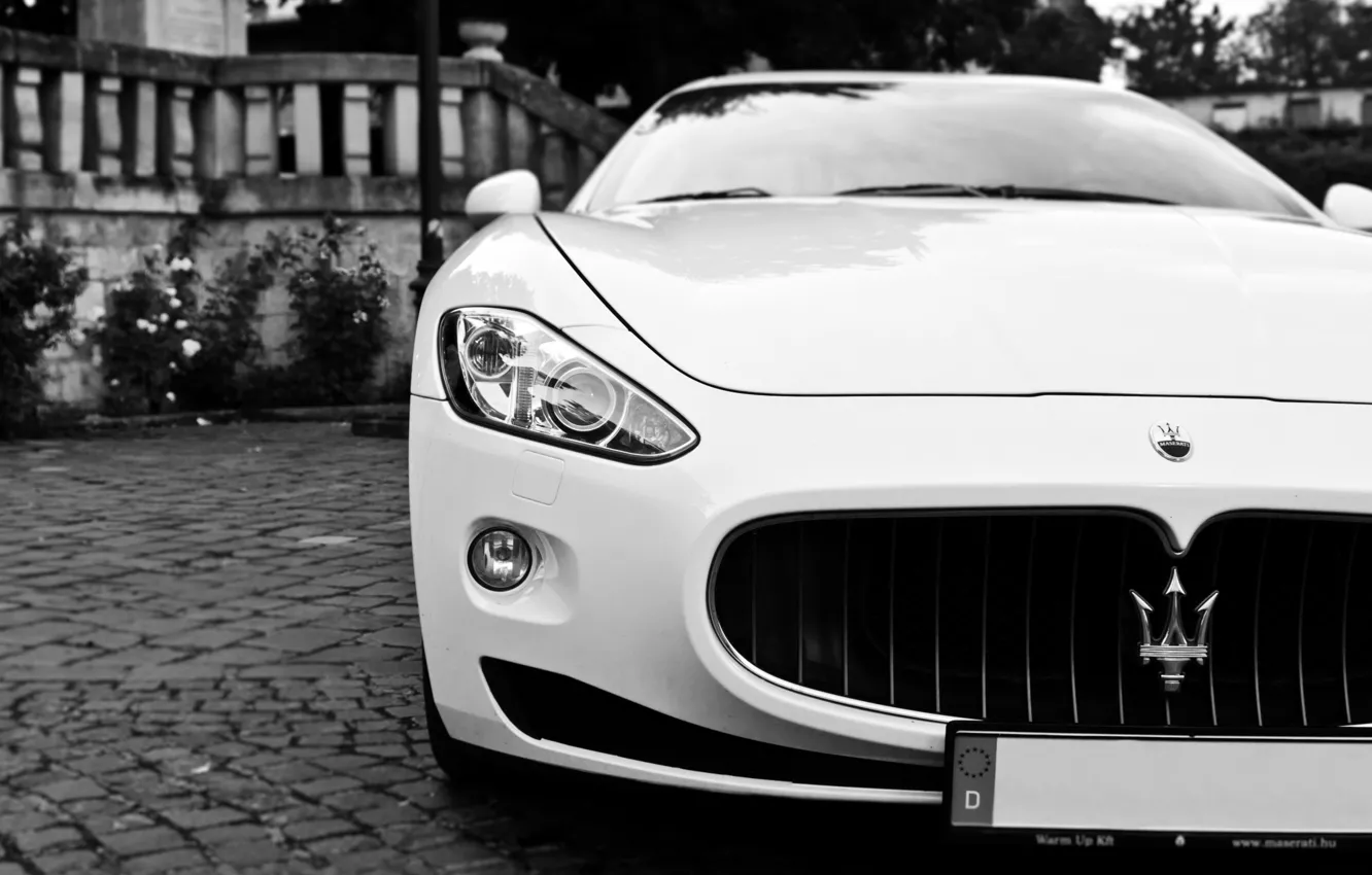 Фото обои Maserati, GranTurismo, White, SportCar, Белый., 405 л.с