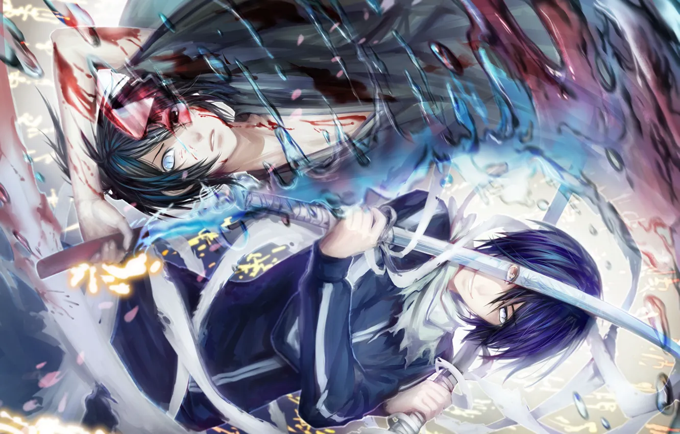 Фото обои аниме, арт, Бездомный Бог, Noragami, Ято