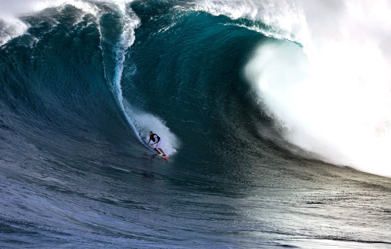 Фото обои океан, волна, серфер, серфинг, доска, surfing