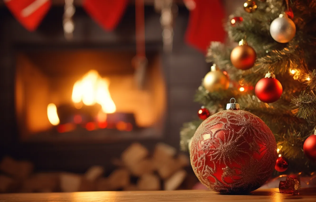 Фото обои украшения, шары, елка, Новый Год, Рождество, golden, new year, Christmas