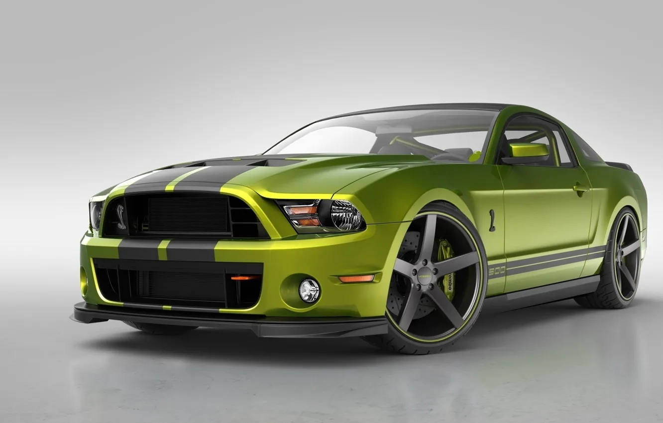 Mustang Ford Shelby gt500 зеленый