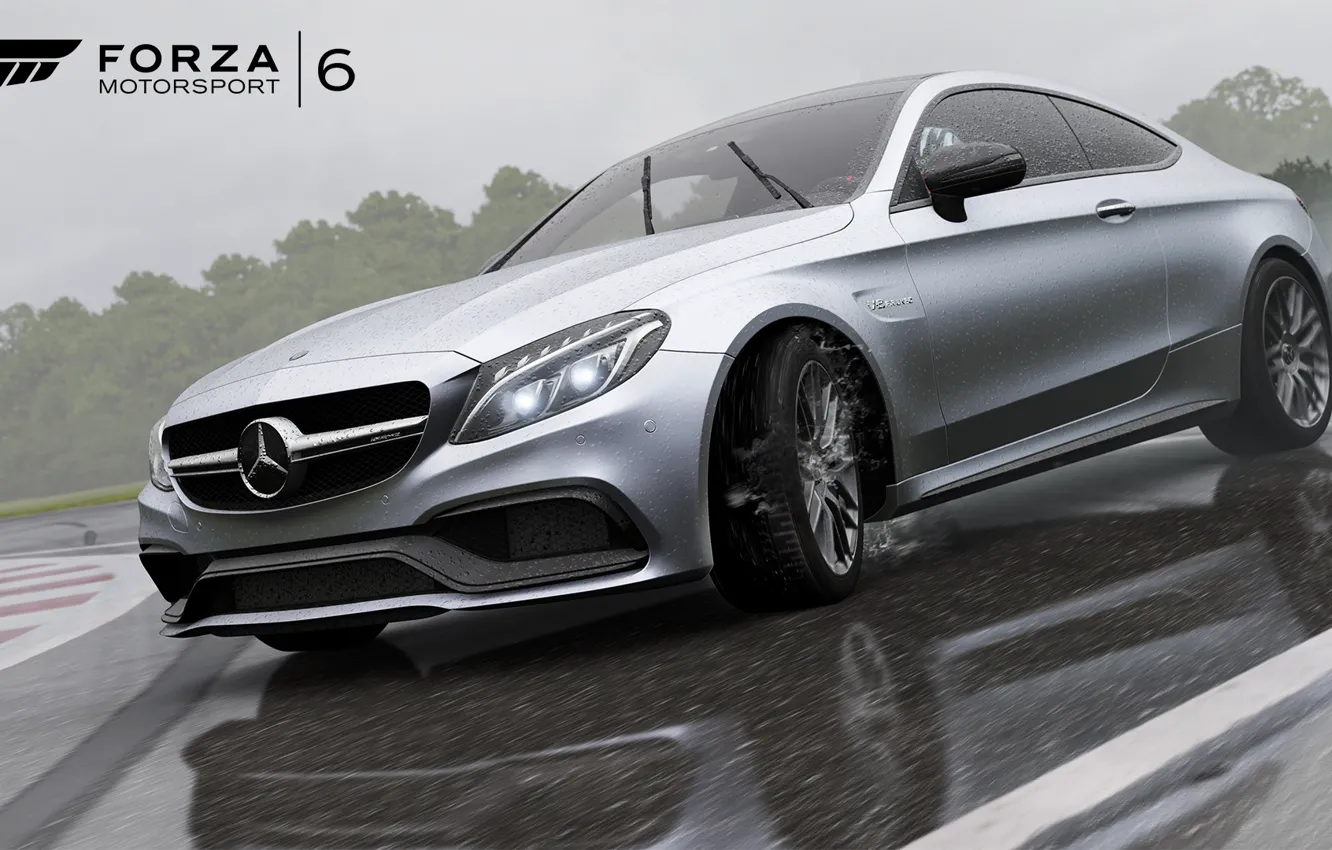 Фото обои Mercedes, AMG, Forza Motosport 6, Car Pack, The Mobil 1, C 63S Coupe