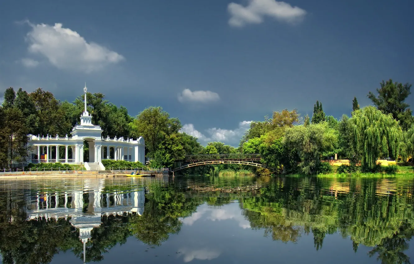 Фото обои город, парк, река, Украина, Кривой Рог